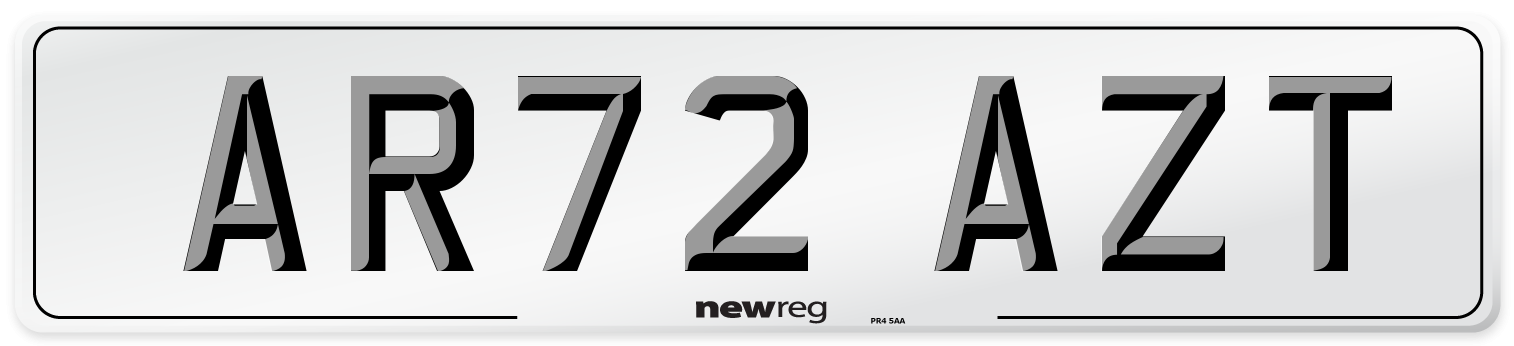 AR72 AZT Number Plate from New Reg